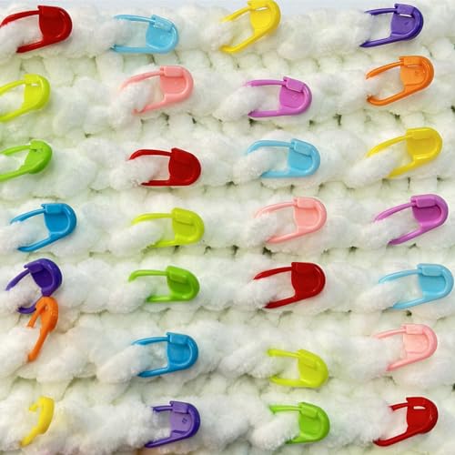 Meikeer 150 Pieces Knitting Crochet Locking Stitch Markers Stitch Needle Clip Counter 10 Colors (Color Ship Randomly)