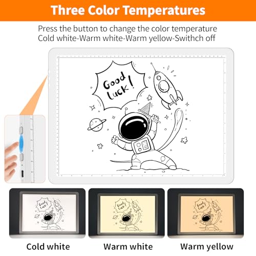 Elice Magnetic A3 Light Board for Diamond Painting, Ultra-Thin Tracing LED Light Box with Side Buttons, Super Bright Diamo...