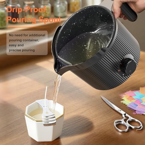 venpow Candle Wax Melter with Pour Spout, Candle Making Kit for Adult Beginners, 1.5L Large Capacity, for Making Candles a...