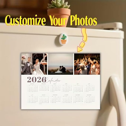 2026 Personalized Photo Calendar - Custom Photo Calendar Magnet - Upload Your Pictures Customizable Gift for Family, Frien...