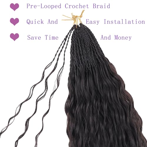 ZRQ Pre looped Micro Brazilian Braids Curly Crochet Hair 14 inch Water Wave Crochet Hair Afro Kinky Curly Crochet Hair Ext...