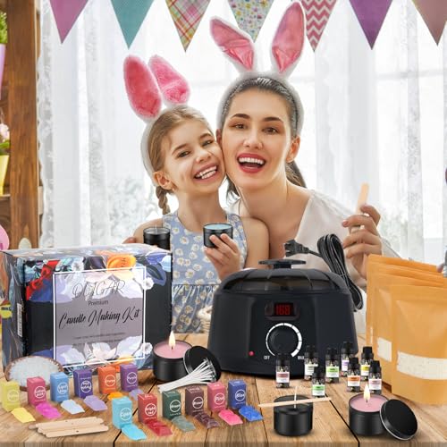 Oligar Complete Candle Making Kit, DIY Candle Making Supplies for Adults,Beginners, Including Bees Wax, Candle Wicks, Dye...