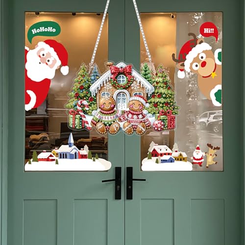 ZeeLionArt Hanging Diamonds Art kit for Adult,DIY Christmas Pendant Diamonds Painting Art Kit,7.8x4.9inch Acrylic Diamonds...