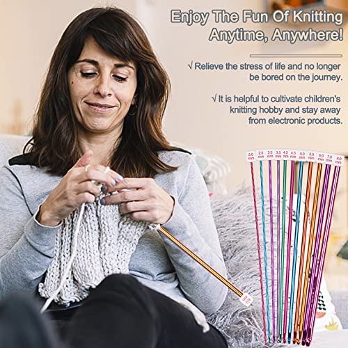 Coopay Long Crochet Hook Set, 11pcs Tunisian Multicolor Afghan Crochet Needles for Crocheting, 2mm(B)-8mm(L), Great Knitti...