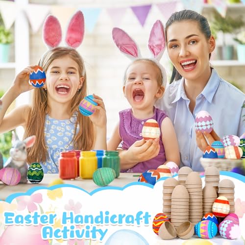 24Pcs DIY Paper Brown Easter Eggs Paintable and Fillable Blank Easter Eggs Crafts Color Your Own Egg Handcrafted Gifts Pro...