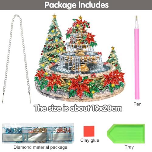 Diymood DIY Hanging Diamond Art Kits for Adults Christmas, Diamond Painting Kit Tree Pendant Special Shaped Double Sided A...