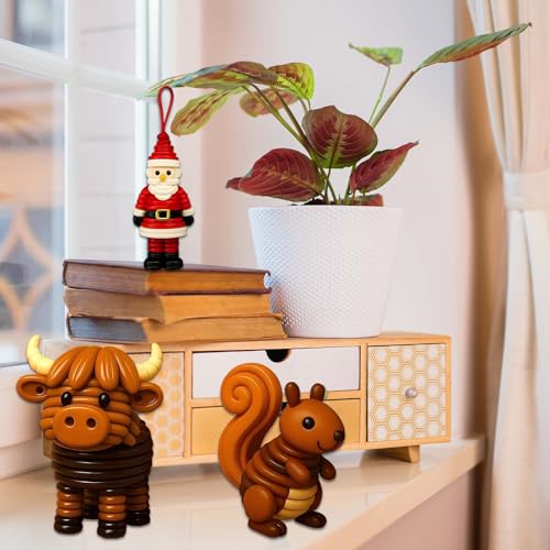 DIY Button Ornament Kits - Stacked Button Making Kit for Christmas Decorations | Fun Crafts Highland Cow/Penguin/Squirrel/...