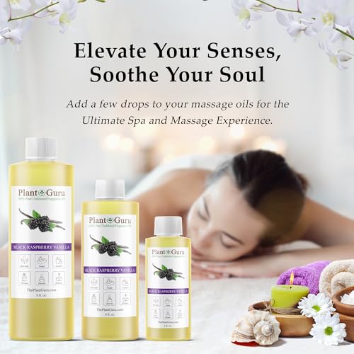 Black Raspberry Vanilla Fragrance Oil 8 fl. oz. Scented Oil for DIY Soap Making, Candles, Bath Bombs, Body Butters. Used i...