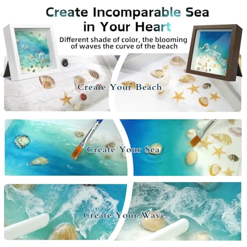 iLAND Crafts for Adults Resin Art Kit DIY Beach Ocean Themed Crafting Adult Girls Night Craft Making Set Date Night Painti...