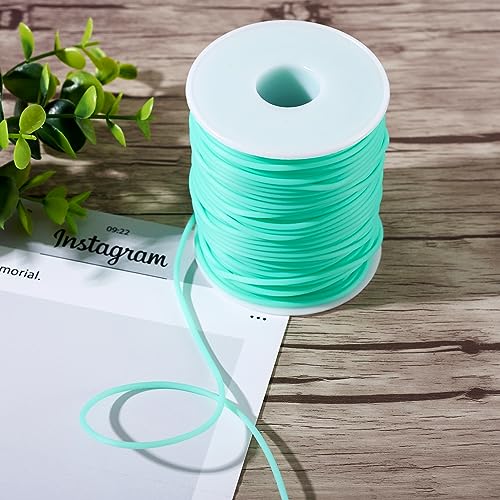 Beadthoven 2mm Hollow Pipe Rubber Tube Cords, 54.68Yards Barber Cord for Knitting Stitch Holder, Tubing Rubber Cord with S...