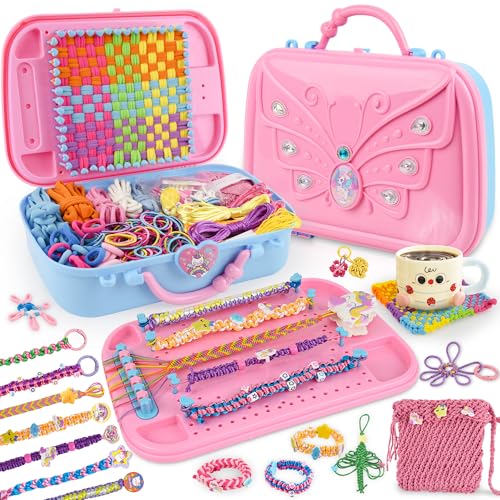 6-in-1 Friendship Bracelet Making Kit,Weaving Loom Kit Toys, 500+ Pcs Craft Kits For Kids,A multi-functional Weaving loom ...