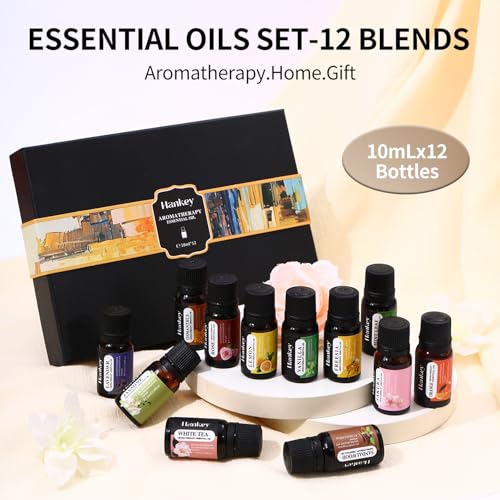 12 Pack Fragrance Essential Oils Set, 10ml Essential Oils Applicable to Humidifiers, Air Purifier, Diffuser, Candles, Drye...