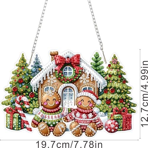 ZeeLionArt Hanging Diamonds Art kit for Adult,DIY Christmas Pendant Diamonds Painting Art Kit,7.8x4.9inch Acrylic Diamonds...