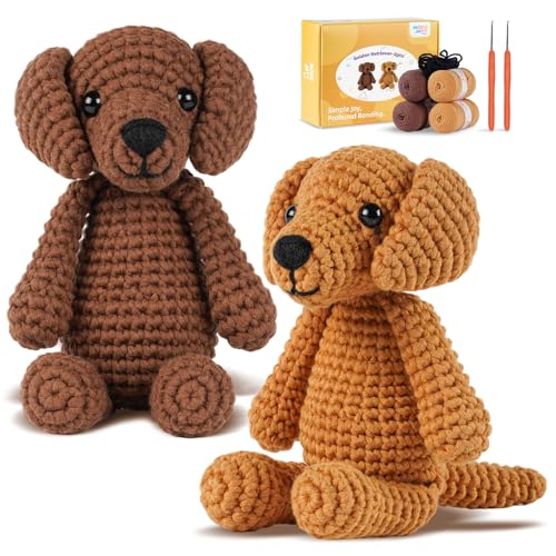 MOREJMTT Crochet Kit for Beginners, Knitting Kits,Crochet Animal Kits,Crocheting Kit for Starters with Step-by-Step Video ...