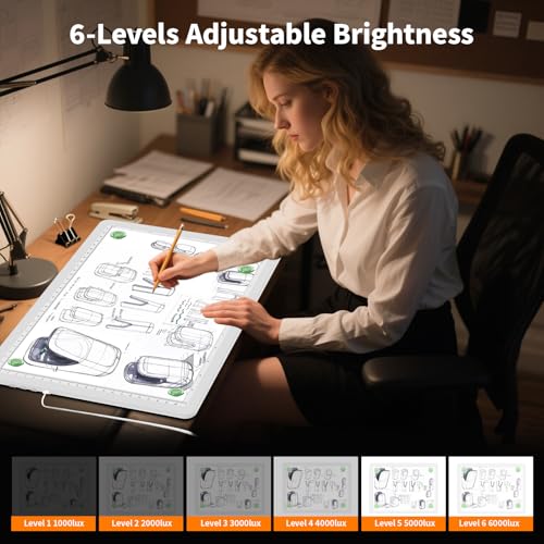 Elice Magnetic A3 Light Board for Diamond Painting, Ultra-Thin Tracing LED Light Box with Side Buttons, Super Bright Diamo...