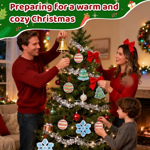 Naler 6 PCS Christmas Sequin Ornament Making Kit - Includes Ball, Snowflake, Tree Styrofoam, Make Your Own Christmas Ornam...