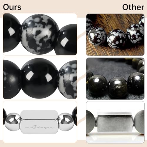 Bracelets for Men, 10MM Adjustable Men's Elastic Beaded Bracelet, Handcrafted Gifts for Anniversary, Birthday, Christmas, ...