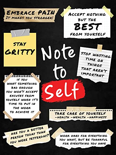 HoneyKICK Note to Self Motivational Wall Art - 12 x 16 Cardstock Print - Motivational Poster & Inspirational Wall Décor Fo...