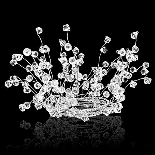(10 Pack) 47” Clear Diamond Beaded Crystal Christmas Garland - Wire String Acrylic for Christmas Decorations, DIY Wreath W...