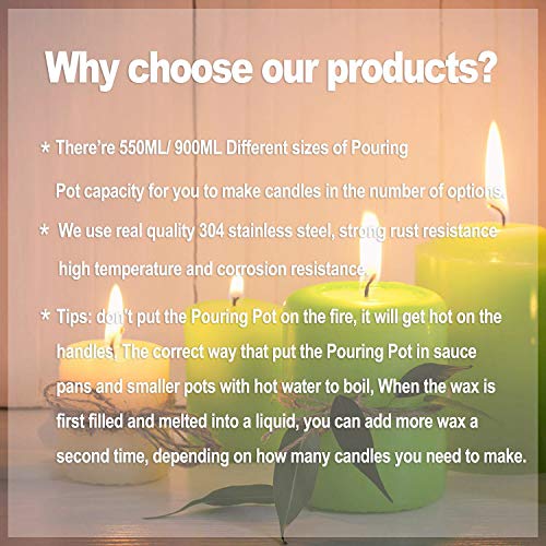 DINGPAI Candle Making Kit, DIY Candles Craft Tools,1pc Candle Make Pouring Pot,50pcs Candle Wicks, 50pcs Candle Wicks Stic...