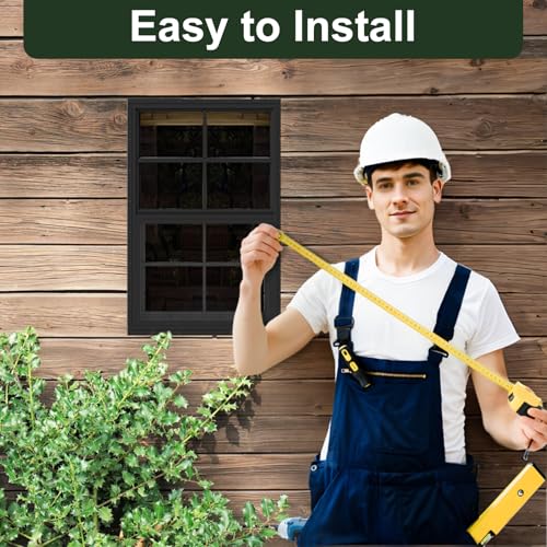 1 Pack Black Shed Window 12" x 18" Flush Mount Window with Tempered Glass and Fiberglass Screen for Chicken Coop Sheds Bar...