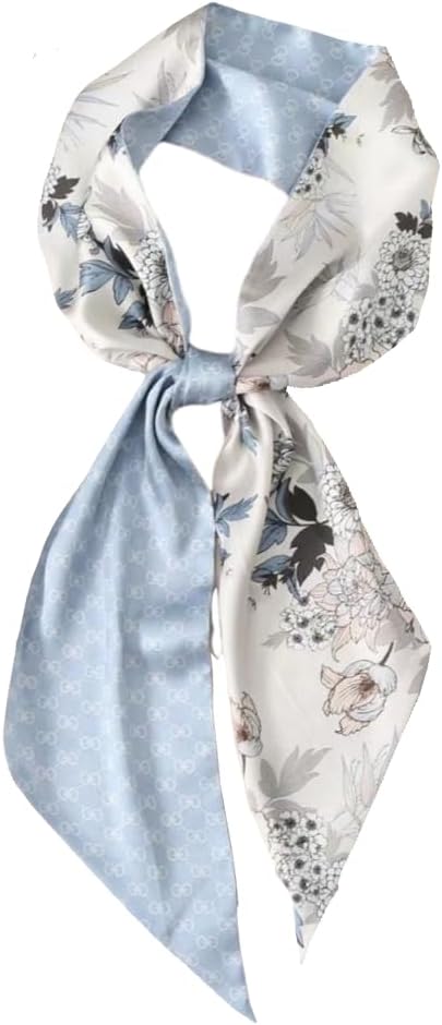 Silk Head Scarf for Hair Fashion Headwrap for Women Lightweight Neck Tie