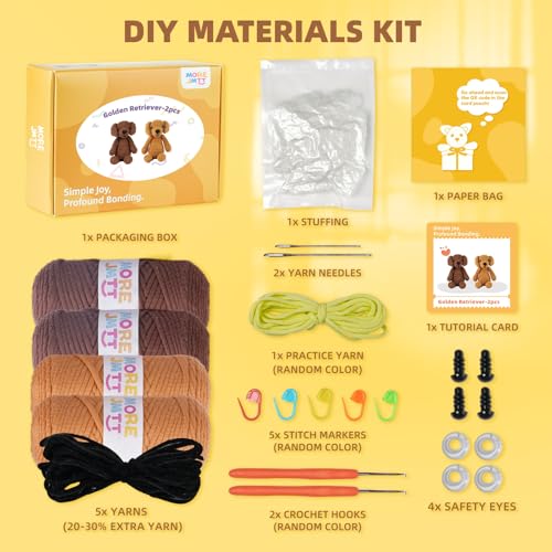 MOREJMTT Crochet Kit for Beginners, Knitting Kits,Crochet Animal Kits,Crocheting Kit for Starters with Step-by-Step Video ...