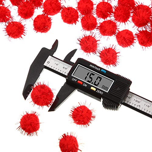 Shappy 1000 Pcs Christmas Pom Poms for Crafts Bulk 0.5 Inch Glitter Fuzzy Craft Pom Poms Crafts Balls for Hobby Supplies a...