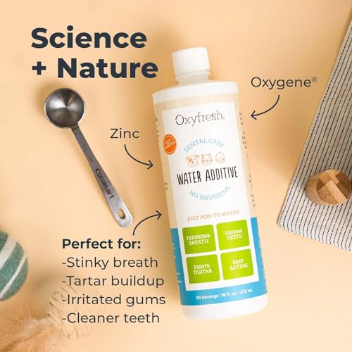 Oxyfresh Premium Pet Dental Care Solution Pet Water Additive: Best Way to Eliminate Bad Dog Breath and Cat Bad Breath - Fi...