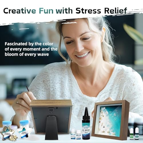 iLAND Crafts for Adults Resin Art Kit DIY Beach Ocean Themed Crafting Adult Girls Night Craft Making Set Date Night Painti...