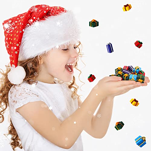 Bucherry 100 Pcs Christmas Miniature Ornaments Kit - Mini Boxes Ornament DIY Craft Resin Xmas Charms for DIY Garden Access...