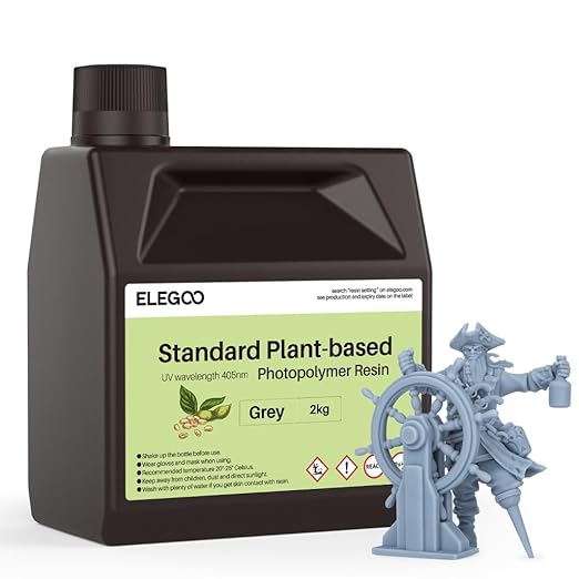ELEGOO Standard Plant-Based 3D Printer Resin with Low Odor and High Precision, 405nm UV Curing Resin for Mars Saturn Jupit...