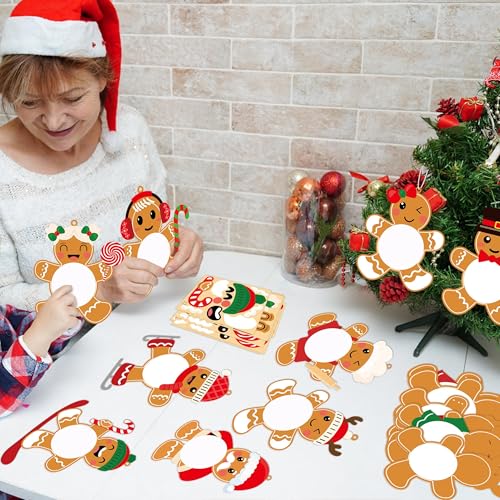 66 Sets Christmas Crafts Gingerbread DIY Picture Frame Ornaments Making Kit Xmas Tree Holiday Home Party Decor