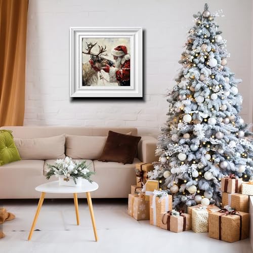 JYXSJYYD 5D DIY Christmas Diamond Art Kits for Adults,Santa Claus Moose Diamond Paintings Kits for Beginners,Paint by Diam...