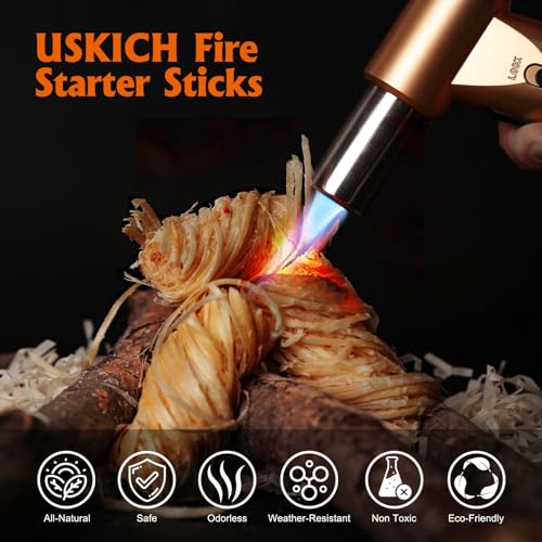 USKICH 150Pcs Fire Starter - Natural Fire Starters for Campfires,Fireplace, Pellet Stove & Wood, Fire Pit, Smoker, BBQ, Ch...
