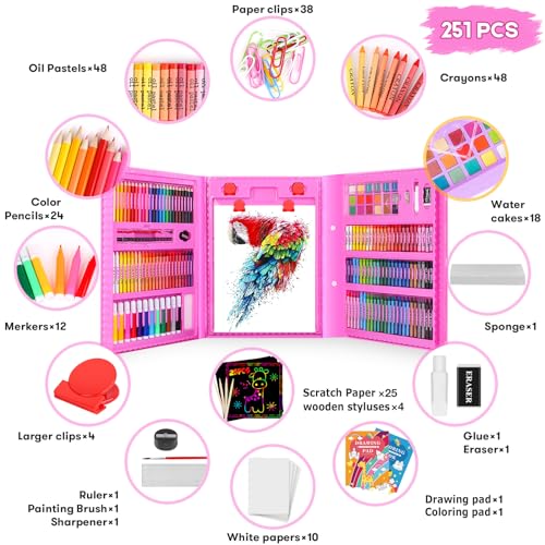 iBayam Art Supplies, Arts and Crafts for Adult, Painting Coloring Art Kits Christmas Gifts, 251-Pack Art Set Case with Tri...