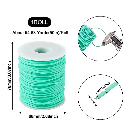 Beadthoven 2mm Hollow Pipe Rubber Tube Cords, 54.68Yards Barber Cord for Knitting Stitch Holder, Tubing Rubber Cord with S...