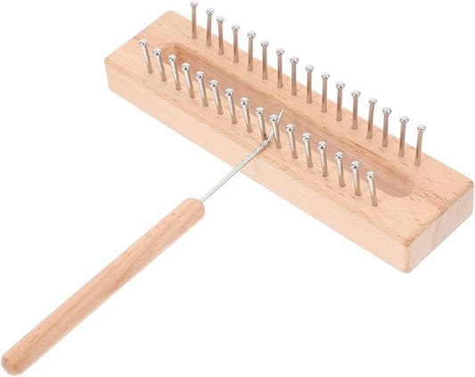 1 Set Knitting Looms Wooden Scarf Loom Woolen Weaving Kit Scarf Hats Making Tools Crochet Hook for DIY
