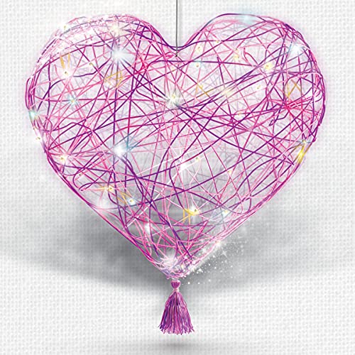 Dan&Darci 3D String Art Kit for Kids - Makes a Light-Up Heart Lantern - Multi-Colored LED Bulbs - Kid Gifts - Birthday Cra...