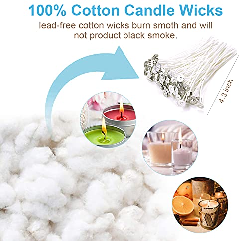 DINGPAI Candle Making Kit, DIY Candles Craft Tools,1pc Candle Make Pouring Pot,50pcs Candle Wicks, 50pcs Candle Wicks Stic...