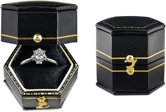 TAIMY Classical Victorian Style Wedding Tiny Ring Box, Handcrafted Gift Ring Box Proposal Pocket Size Small Keepsake Jewel...