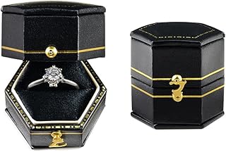 TAIMY Classical Victorian Style Wedding Tiny Ring Box, Handcrafted Gift Ring Box Proposal Pocket Size Small Keepsake Jewel...