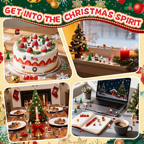 Tardigrade Christmas Miniatures Figurines, 50PCS Mini Tiny Resin Christmas Figures Snowman Santa Claus Reindeer Christmas ...