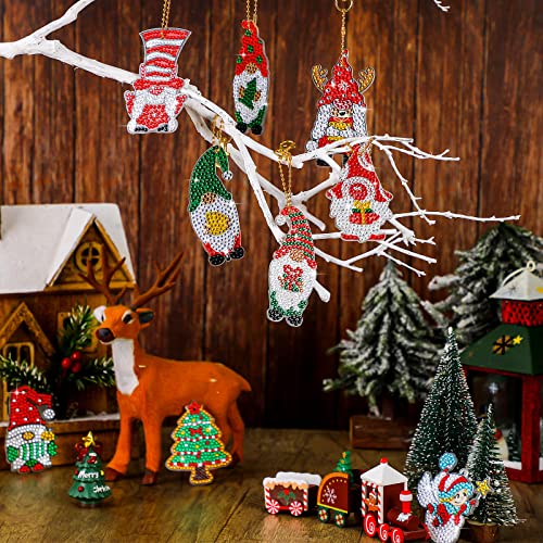 Tudomro 45 Pieces Christmas Diamond Painting Keychains Diamond Art Ornaments Key Chain Resin DIY Diamond Painting Key Ring...