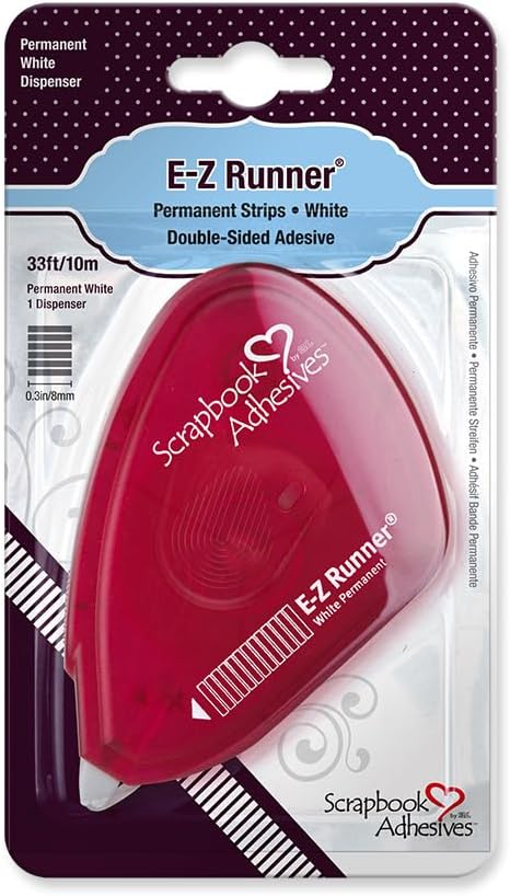 Scrapbook Adhesives by 3L Runner Strips, E-Z Permanent Adhesive Dispenser, 33-Feet, Single, Model:01644