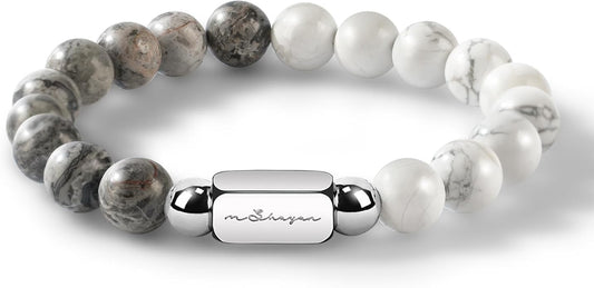 Bracelets for Men, 10MM Adjustable Men's Elastic Beaded Bracelet, Handcrafted Gifts for Anniversary, Birthday, Christmas, ...