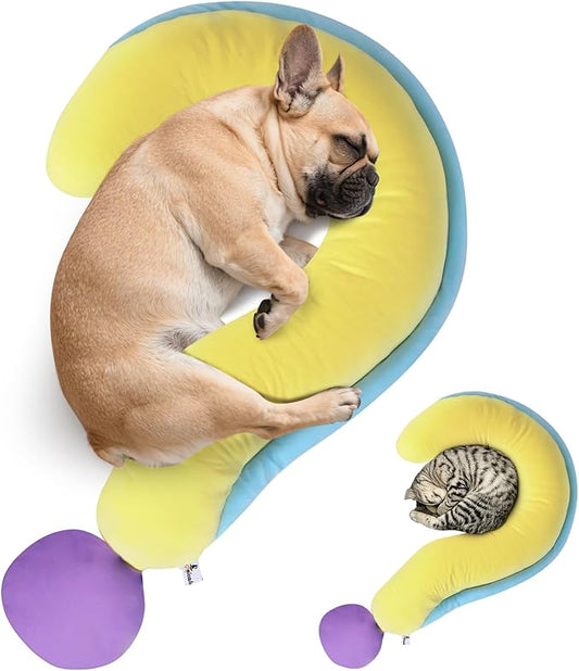 Dog Calming Pillow – Soft Plush Cat Body Pillows for Small/Medium/Large Dogs, Cozy Cotton-Filled Dog Neck Pillow, Cute Des...