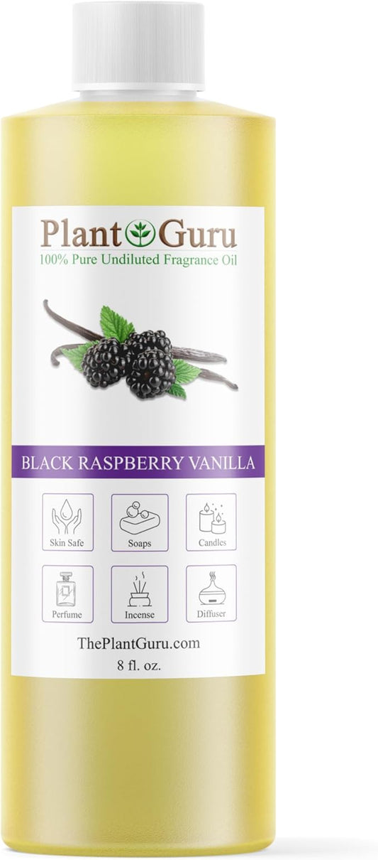 Black Raspberry Vanilla Fragrance Oil 8 fl. oz. Scented Oil for DIY Soap Making, Candles, Bath Bombs, Body Butters. Used i...