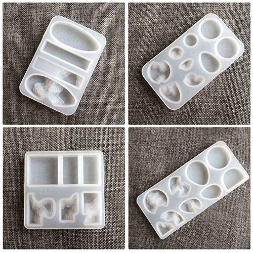 Woohome 40 PCS Island Silicone Mould Jewelry Resin Molds, 5 PCS Resin Casting Molds Jewelry Making Kit for Pendants, Neckl...