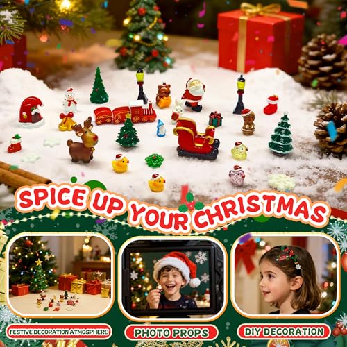 Tardigrade Christmas Miniatures Figurines, 50PCS Mini Tiny Resin Christmas Figures Snowman Santa Claus Reindeer Christmas ...